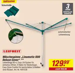 toom Baumarkt LEIFHEIT Wäschespinn e „Linomatic 600 Deluxe Cover“ Angebot