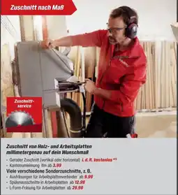 toom Baumarkt Zuschnitt von Holz- und Arbeitsplatten Angebot