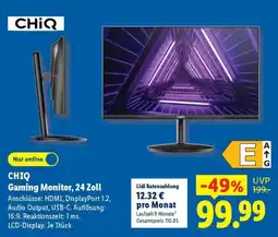 Lidl CHIQ Gaming Monitor, 24 Zoll Angebot