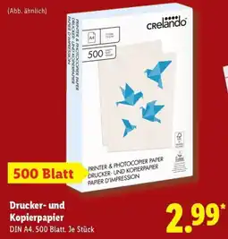 Lidl crelando Drucker- und Kopierpapier Angebot