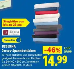 Lidl BIBERNA Jersey-Spannbettklaken Angebot