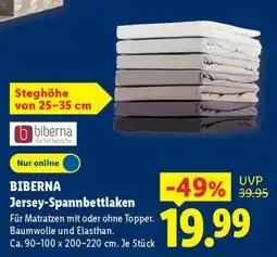 Lidl BIBERNA Jersey-Spannbettklaken Angebot