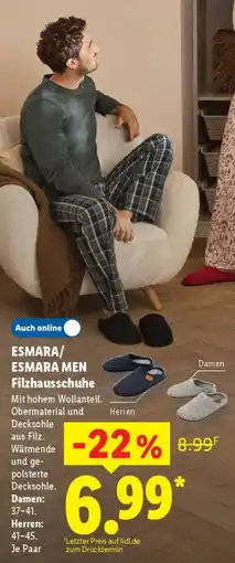 Lidl ESMARA/ESMARA MEN Filzhausschuhe Angebot