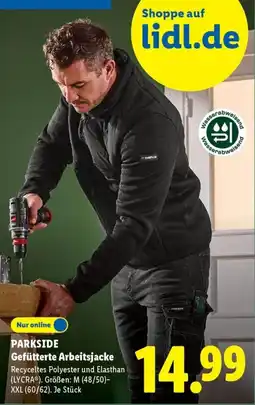 Lidl PARKSIDE Gefütterte Arbeitsjacke Angebot