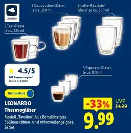 Lidl LEONARDO Thermogläser Angebot