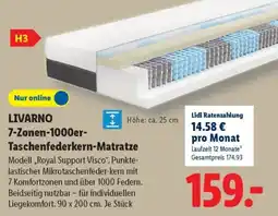 Lidl LIVARNO 7-Zonen-1000er-Taschenfederkern-Matratze Angebot