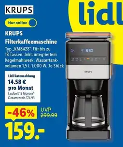 Lidl KRUPS Filterkaffeemaschine Angebot