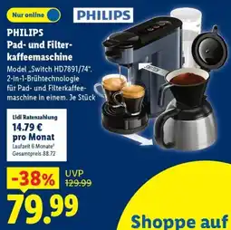 Lidl PHILIPS Pad- und Filterkaffeemaschine Angebot