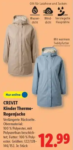 Lidl CRIVIT Kinder Thermo-Regenjacke Angebot
