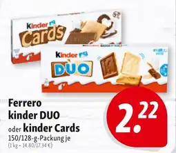 Nah & Frisch Ferrero kinder DUO oder kinder Cards Angebot