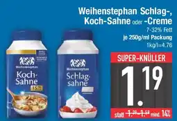 E-Center Weihenstephan Schlag-, Koch-Sahne oder Creme Angebot