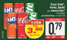 E-Center Coca-Cola, Fanta, Sprite oder mezzo mix Angebot