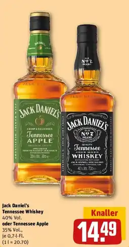 REWE Jack Daniel's Tennessee Whiskey oder Tennessee Apple Angebot