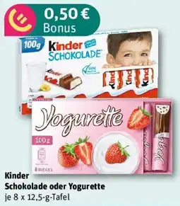REWE Kinder Schokolade oder Yogurette Angebot