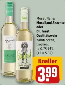 REWE Moselland Akzente oder Dr. Faust Qualitätswein Angebot