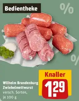 REWE Wilhelm Brandenburg Zwiebelmettwurst Angebot