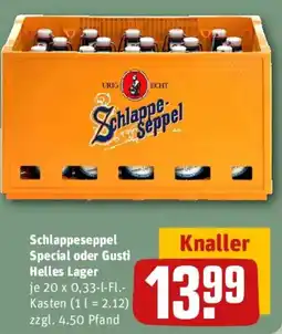 REWE Schlappeseppel Special oder Gusti Helles Lager Angebot