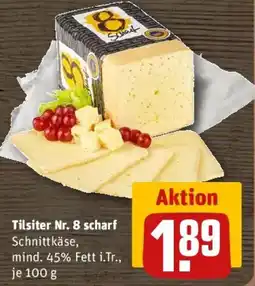 REWE Tilsiter Nr. 8 scharf Schnittkäse Angebot