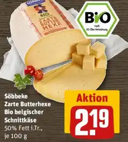 REWE Söbbeke Zarte Butterhexe Bio belgischer Schnittkäse Angebot