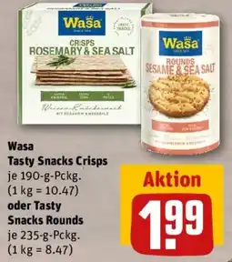REWE Wasa Tasty Snacks Crisps oder Tasty Snacks Rounds Angebot