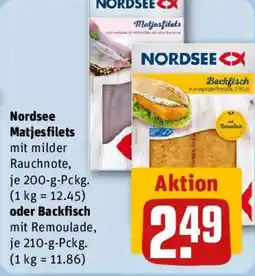 REWE Nordsee Matjesfilets oder Backfisch Angebot