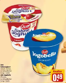 REWE Zott Sahne Joghurt oder Jogobella Angebot