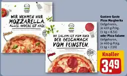 REWE Gustavo Gusto Pizza Margherita oder Pizza Salame Angebot