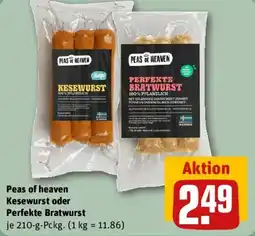 REWE Peas of heaven KeseWurst oder Perfekte Bratwurst Angebot