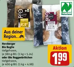 REWE Herzberger Bio Baglie oder Bio Roggenbrötchen Angebot