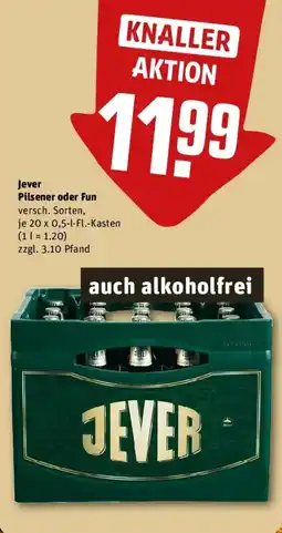 REWE Jever Pilsener oder Fun Angebot