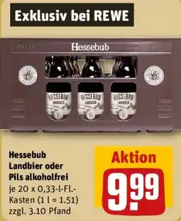 REWE Hessebub Landbier oder Pils alkoholfrei Angebot