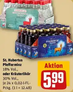 REWE St. Hubertus Pfefferminz 18% Vol., oder Kräuterlikör Angebot