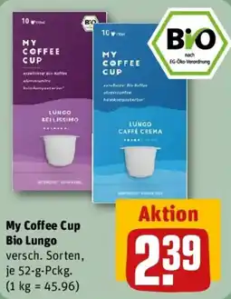 REWE My Coffee Cup Bio Lungo Angebot