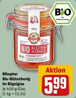 REWE Bihophar Bio-Blütenhonig im Bügelglas Angebot