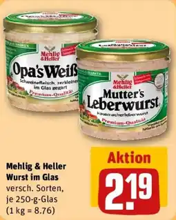 REWE Mehlig & Heller Wurst im Glas Angebot
