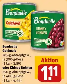 REWE Bonduelle Goldmais oder Kidney Bohnen Angebot
