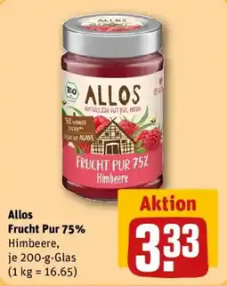 REWE Allos Frucht Pur 75% Himbeere Angebot