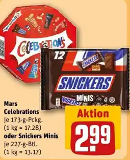 REWE Mars Celebrations oder Snickers Minis Angebot