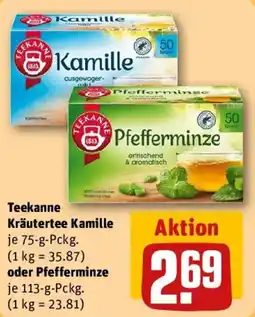 REWE Teekanne Kräutertee Kamille oder Pfefferminze Angebot