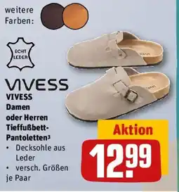 REWE VIVESS Damen oder Herren Tieffußbett-Pantoletten Angebot
