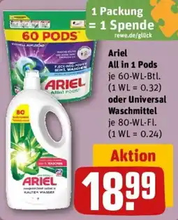 REWE Ariel All in 1 Pods oder Universal Waschmittel Angebot