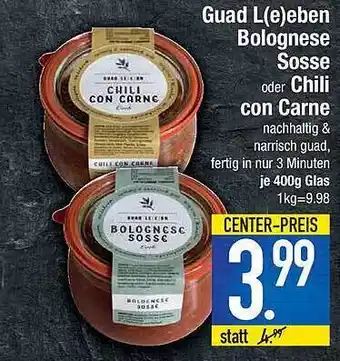 Marktkauf Guad L(e)eben Bolognese Sosse Oder Chili Con Carne Angebot