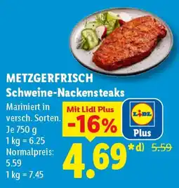 Lidl METZGERFRISCH Schweine-Nackensteaks Angebot