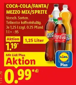 Lidl Coca-Cola/Fanta/Mezzo Mix/Sprite Angebot