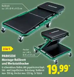 Lidl PARKSIDE Montage-Rollbrett und Werkstatthocker Angebot