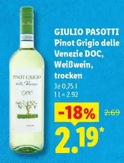 Lidl GIULIO PASOTTI Pinot Grigio delle Venezie DOC, Weißwein, trocken Angebot