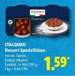 Lidl ITALIAMO Dessert Spezialitäten Angebot