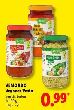Lidl VEMONDO Veganes Pesto Angebot