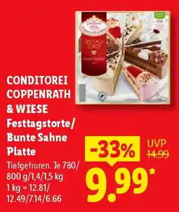Lidl CONDITIONEREI COPPENRATH & WIESE Festtagstorte/ Bunte Sahne Platte Angebot