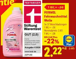 Lidl FORMIL Feinwaschmittel Wolle Angebot